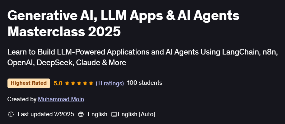 Pictures · Generative AI, LLM Apps & AI Agents Masterclass 2025 2025-7