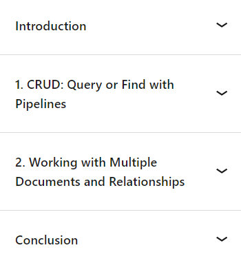Course topics · LinkedIn — Coding Exercises: Advanced MongoDB 2022-11