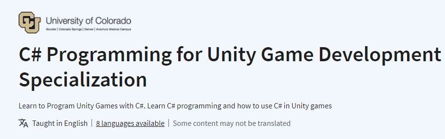 Bilder · C# Programmierung für Unity Game Development Spezialisierung 2023-10