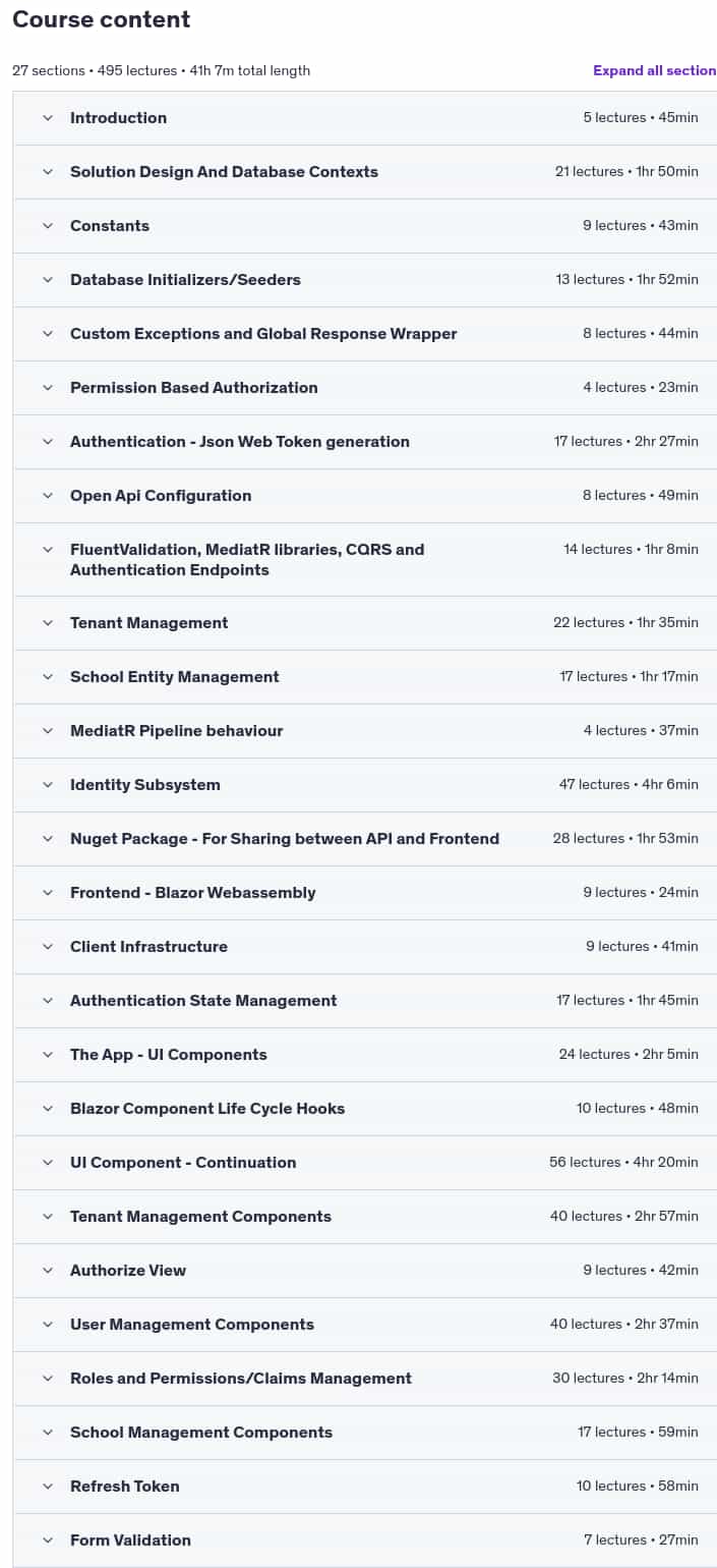 Temas del curso · Avanzado .NET FullStack: Aplicaciones Multi-Tenant (NEW) 2025-6