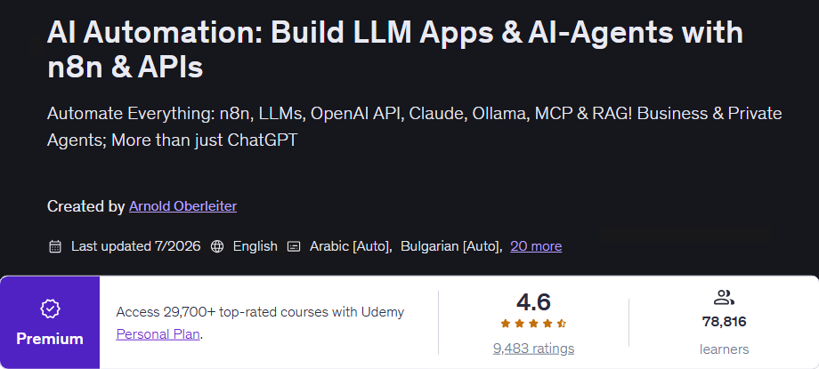 Bilder · AI Automatisierung: Build LLM Apps & AIAgenten mit n8n und APIs 2026-7