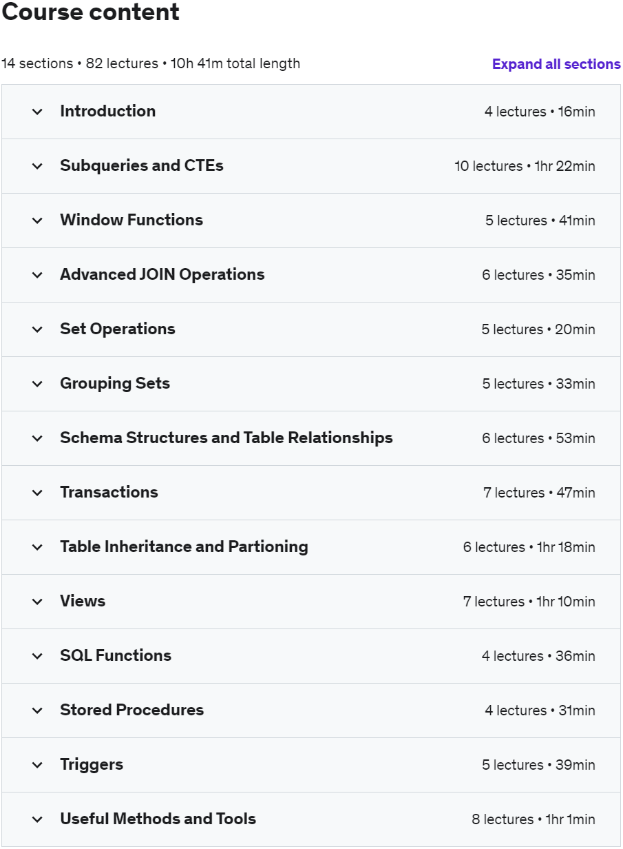 Course topics · Advanced SQL Bootcamp 2022-8