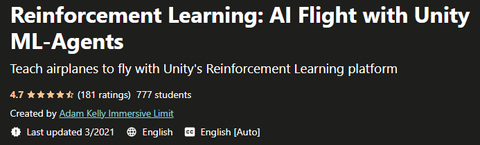 Pictures · Udemy — Reinforcement Learning: AI Flight with Unity ML-Agents 2020-12