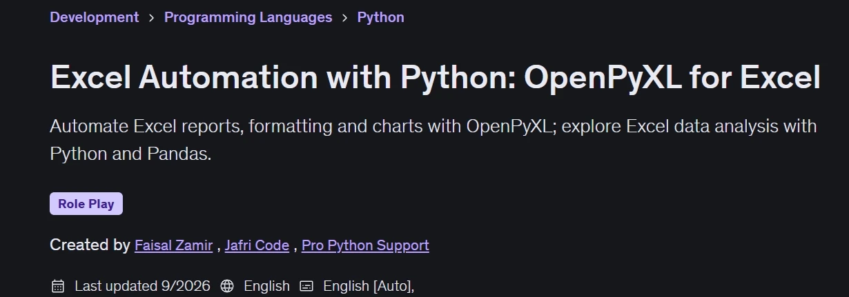 Pictures · Udemy — Excel Automation with Python: OpenPyXL for Excel 2026-3