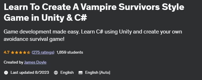 Pictures · Udemy — Learn To Create A Vampire Survivors Style Game in Unity & C# 2023-4