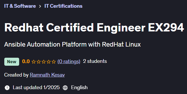 Pictures · Udemy — Redhat Certified Engineer EX294 2025-1