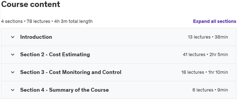 Course topics · Construction Cost Estimating and Management 2022-2
