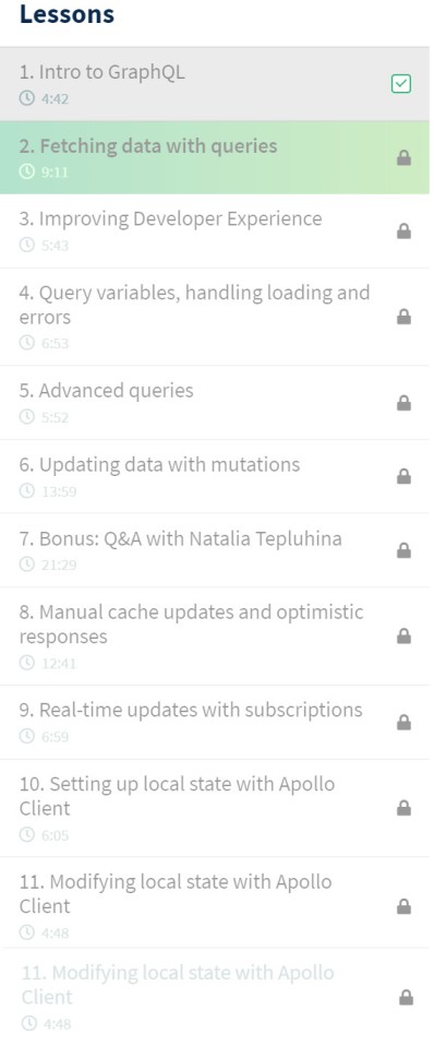 Course topics · VueMastery — Querying with GraphQL 2023-6
