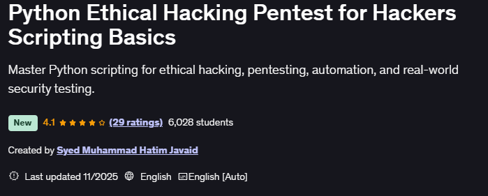 चित्र · Python Ethical Hacking Pentest for Hackers स्क्रिप्टिंग बुनियादी बातें 2025-11
