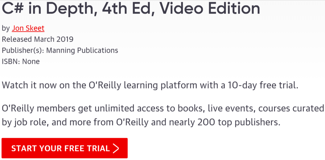Pictures · Oreilly — C# in Depth, 4th Ed, Video Edition 2020-2