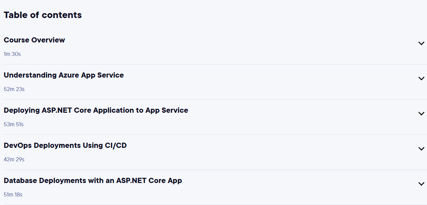 Temas del curso · Despliegue ASP.NET Servicios de aplicaciones de Azure 2022-12