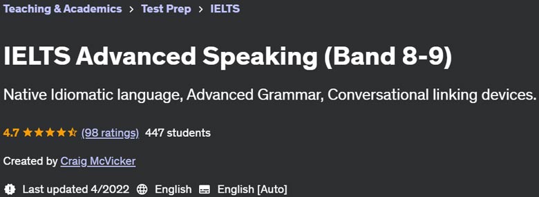 Pictures · Udemy — IELTS Advanced Speaking (Band 8-9) 2022-4