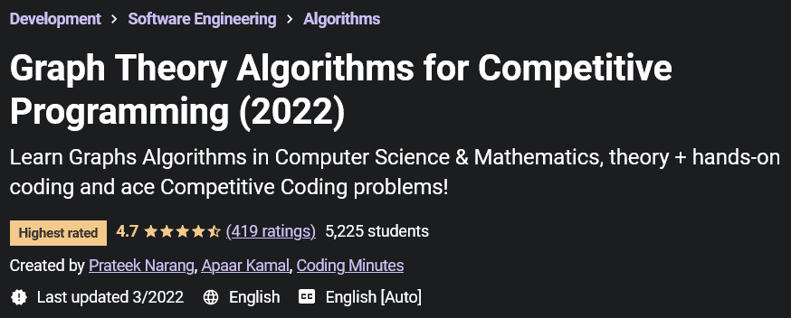 Pictures · Udemy — Graph Theory Algorithms for Competitive Programming (2022) 2022-3