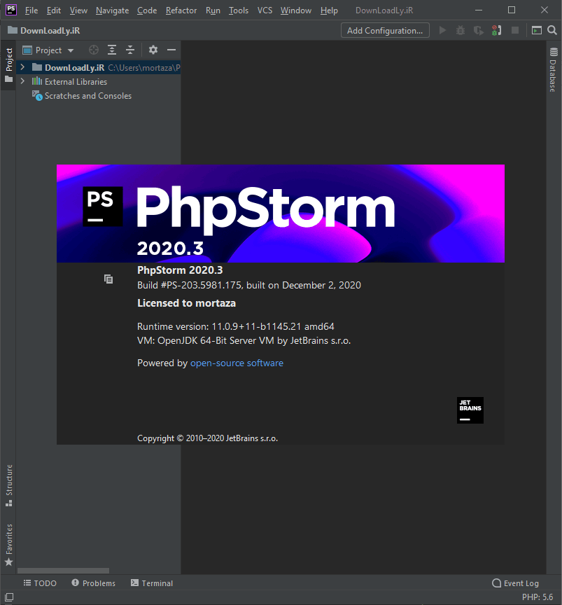 Изображения · Продукция JetBrains PhpStorm 2026.2.1 Windows/Linux/macOS