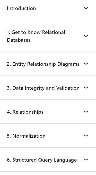 Course topics · Relational Databases Essential Training 2023-9