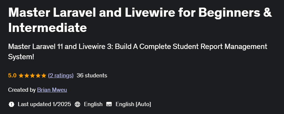 Pictures · Udemy — Master Laravel and Livewire for Beginners & Intermediate 2025-1