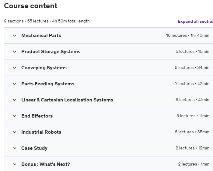 Course topics · Robotics & Mechatronics 1: Machine Theory & Production Lines 2023-11