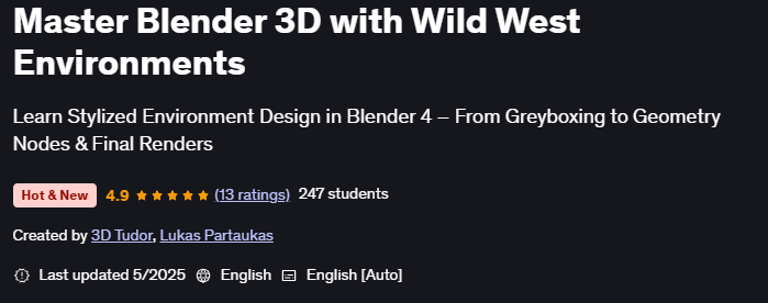 图片 · Master Blender 3D 與 Wild West Environments 2025-3