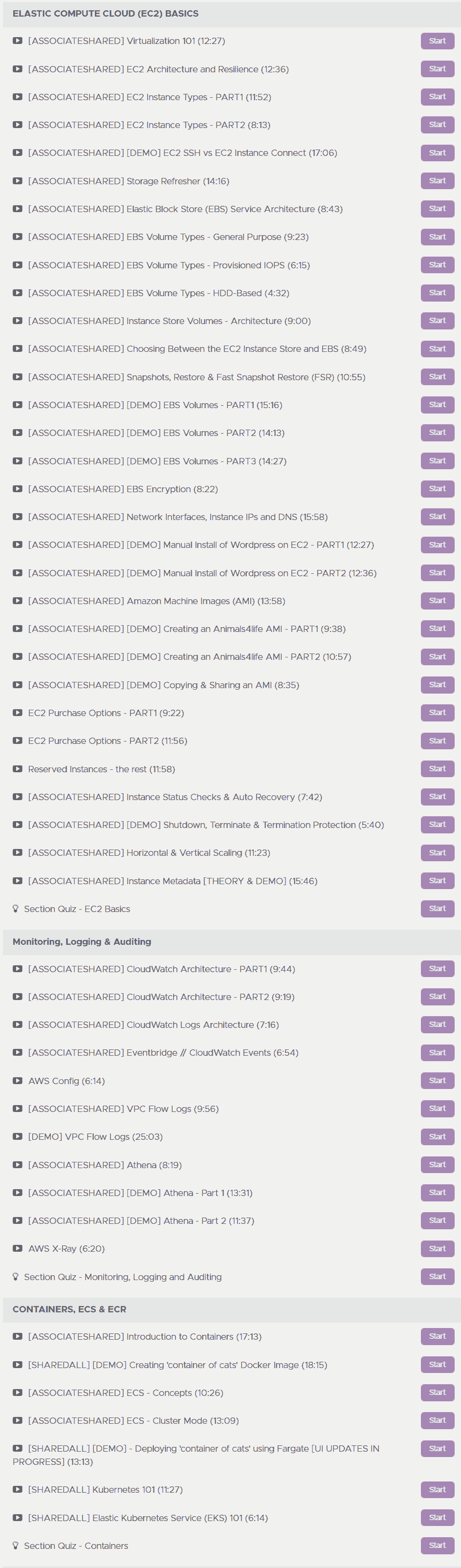 Course topics · Adrian Cantrill — AWS Certified SysOps Administrator – Associate 2023-7