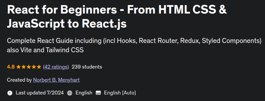 Pictures · React for Beginners – From HTML CSS & JavaScript to React.js 2024-7