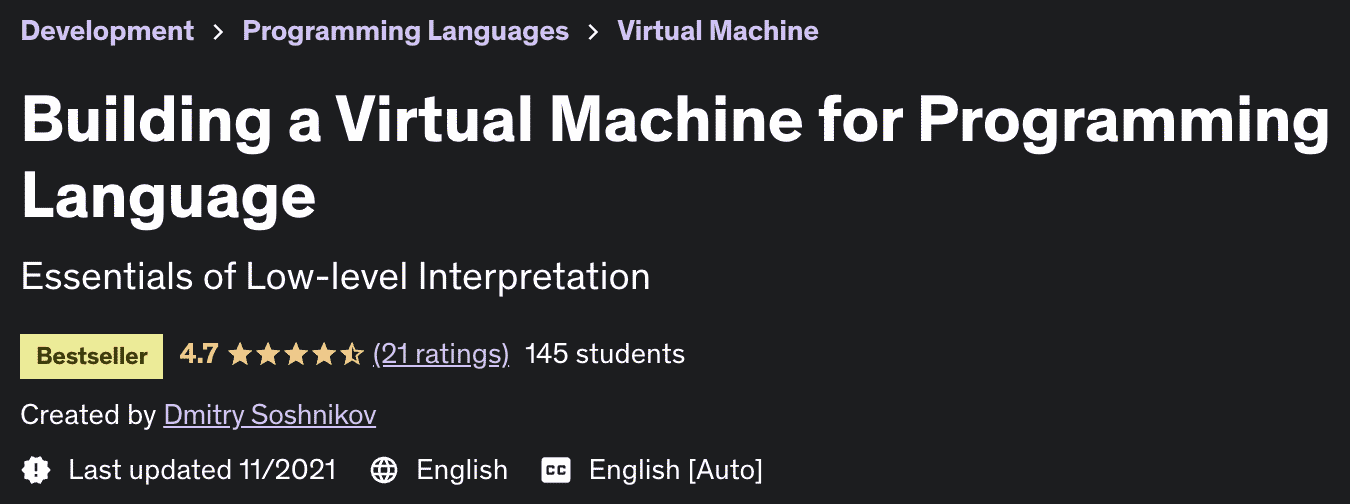 Pictures · Udemy — Building a Virtual Machine for Programming Language 2021-11