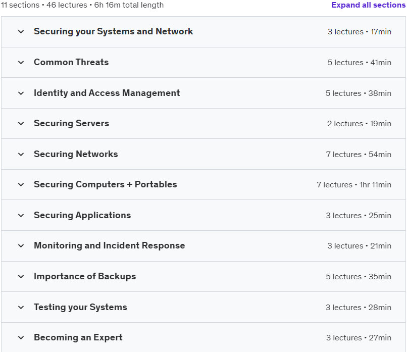 Course topics · Secure your IT Systems & Network: For Sys Admins + Engineers 2023-6