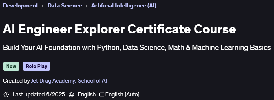 Pictures · AI Engineer Explorer Certificate Course 2025-6