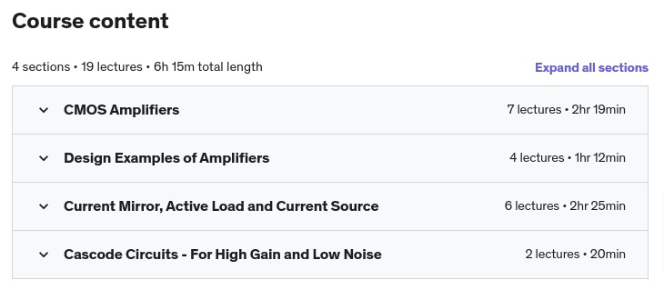 Sujets du cours · CMOS Analog Circuit Design – Amplifiers avec des exemples résolus 2021-7