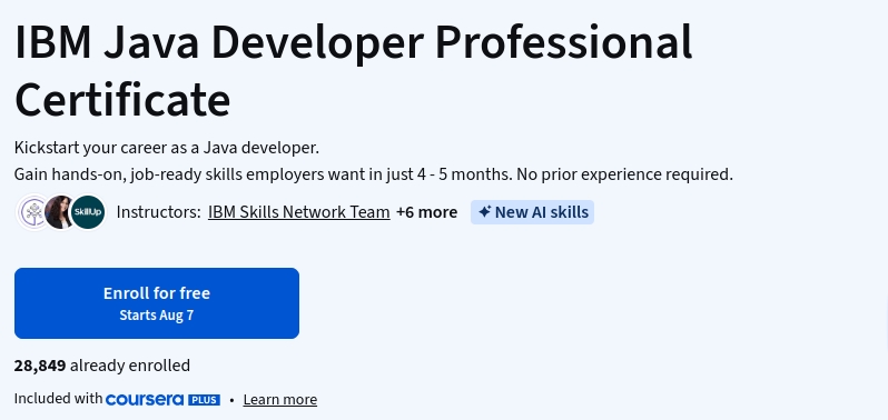 Изображения · Сертификат IBM Java Developer Professional 2026-8