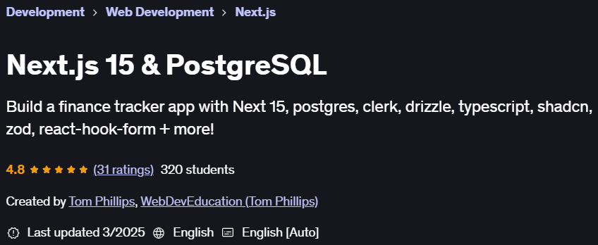 Pictures · Udemy — Next.js 15 & PostgreSQL 2025-2