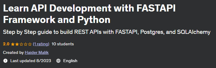 Pictures · Udemy — Learn API Development with FASTAPI Framework and Python 20238