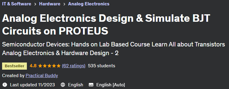 Pictures · Udemy — Analog Electronics Design & Simulate BJT Circuits on PROTEUS 2023-10