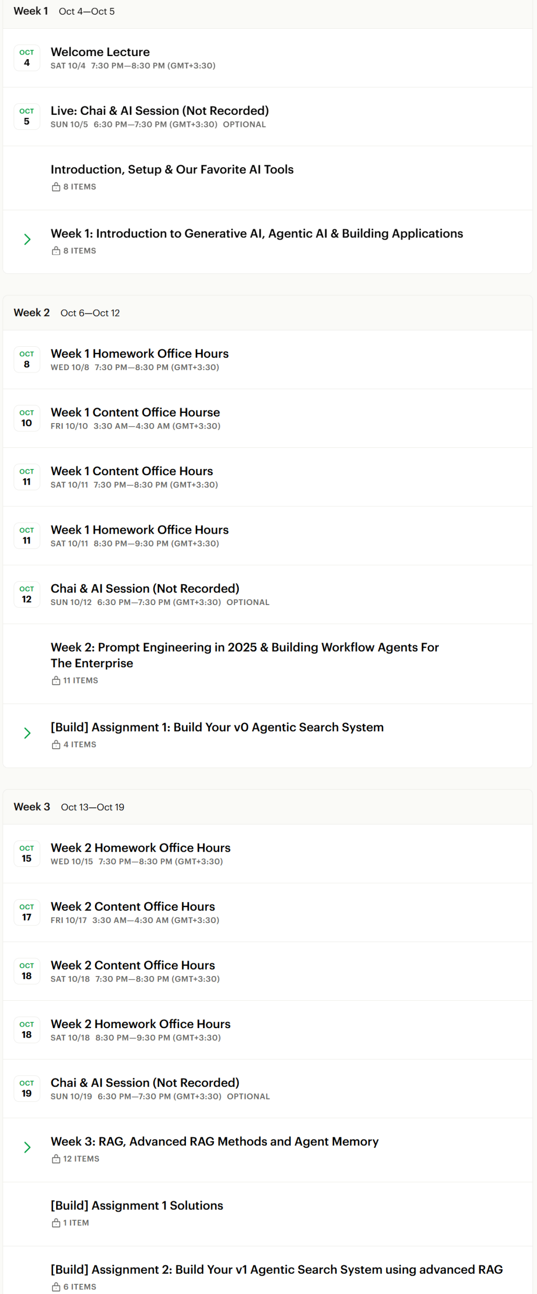 Course topics · Building Agentic AI Applications with a Problem-First Approach 2025-9
