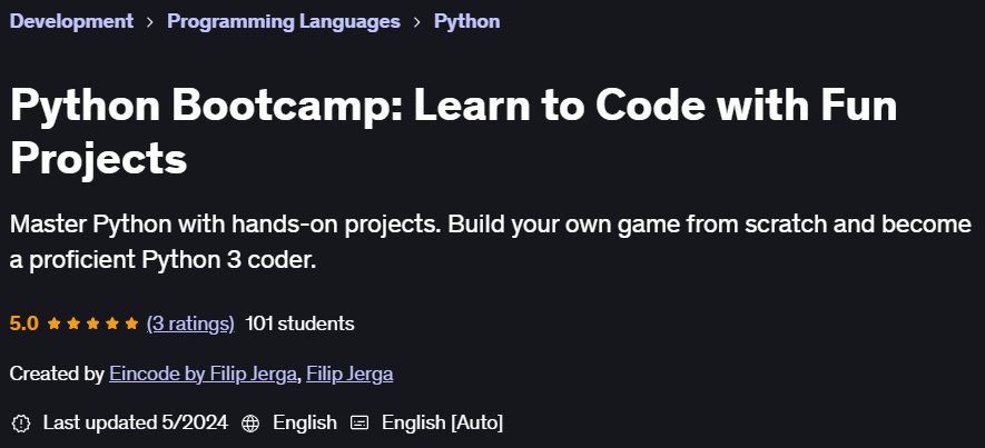 Pictures · Python Bootcamp: Learn to Code with Fun Projects 2024-5