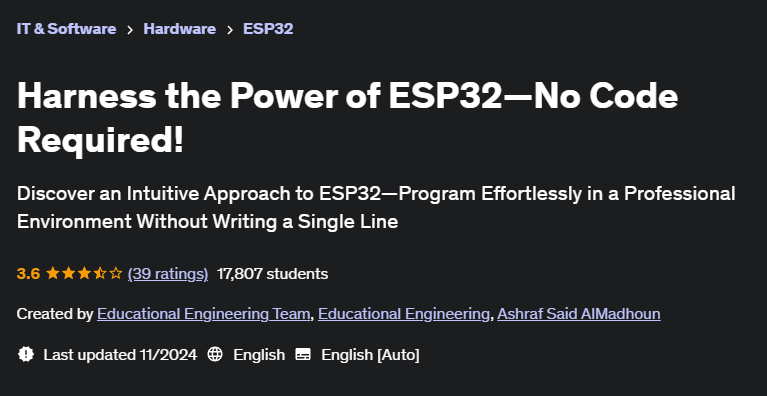 Pictures · Udemy — Harness the Power of ESP32—No Code Required! 2020-11