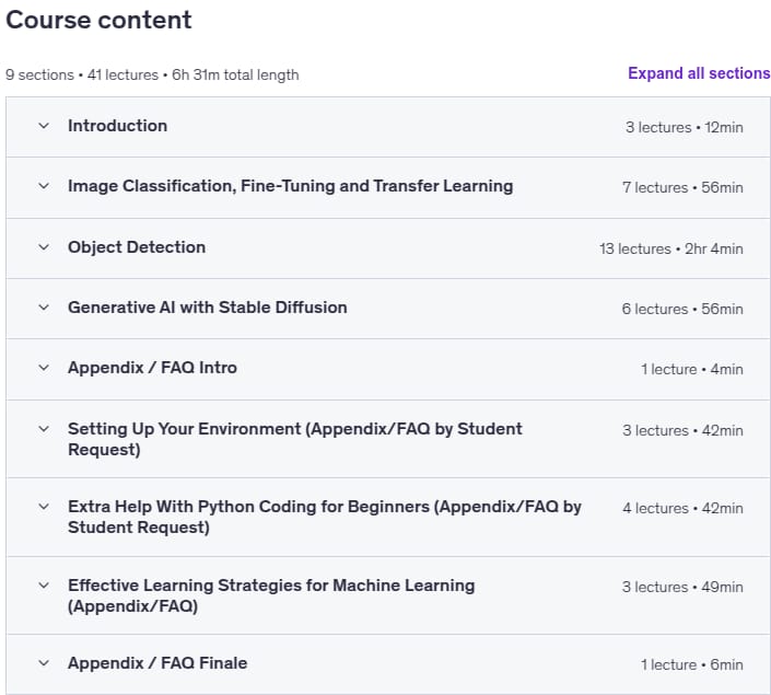 Course topics · Machine Learning: Modern Computer Vision & Generative AI 2025-11
