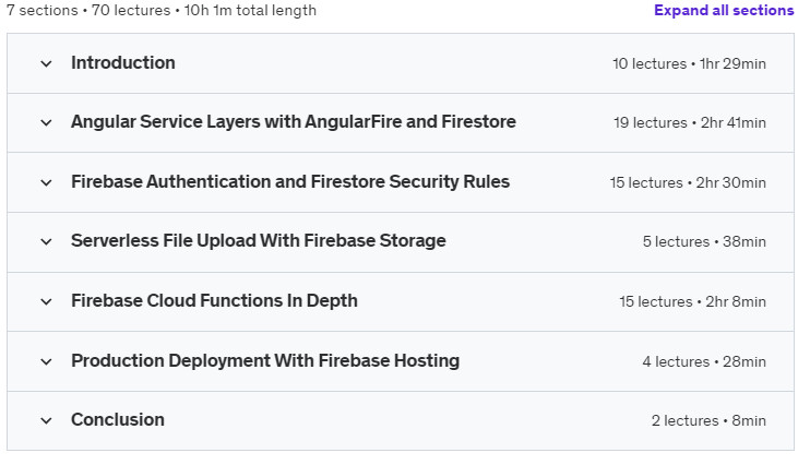 Course topics · Firebase In Depth 2022-10