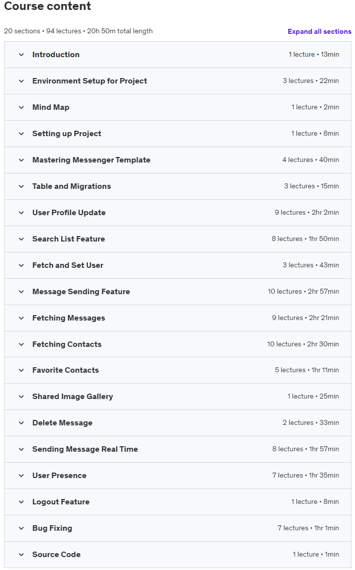 Course topics · Laravel 10: Build Realtime Messaging App From Scratch (2024) 2024-3