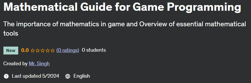 Pictures · Udemy — Mathematical Guide for Game Programming 2024-5