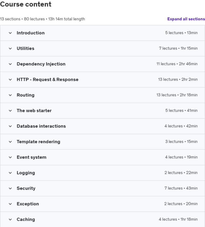 Course topics · Building a PHP Framework 2024-8