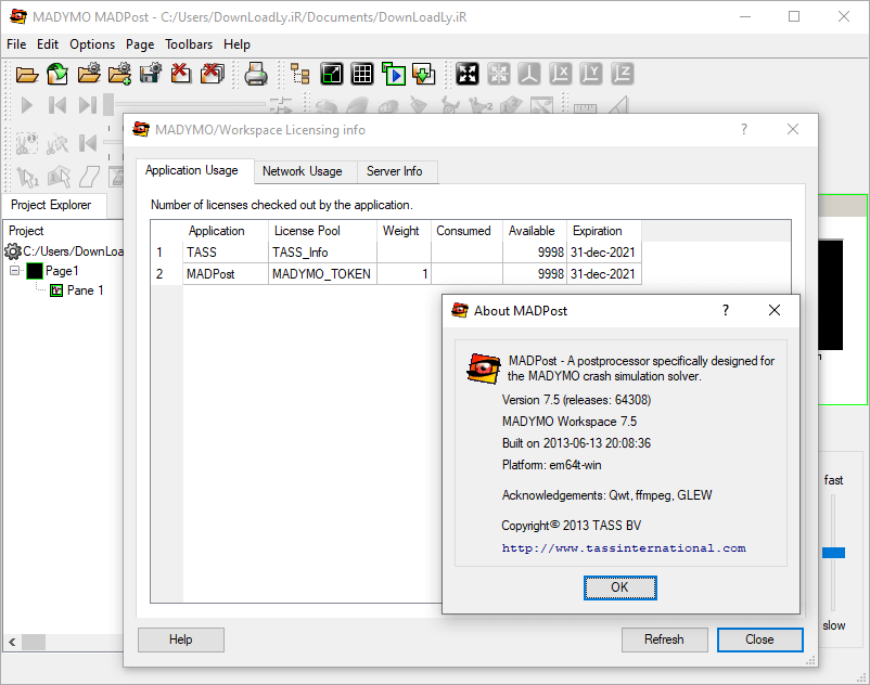 Pictures · TASS MADYMO 7.5 Build 64308 x64