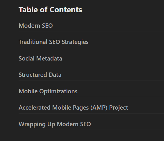 Course topics · Modern Search Engine Optimization (SEO) 2017-6
