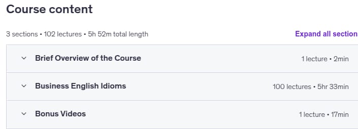 Course topics · Business English Idioms 2025-10