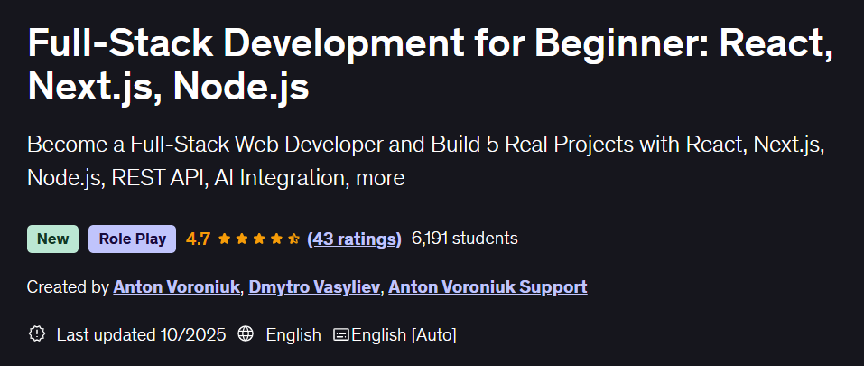 Pictures · Full-Stack Development for Beginner: React, Next.js, Node.js 2025-10