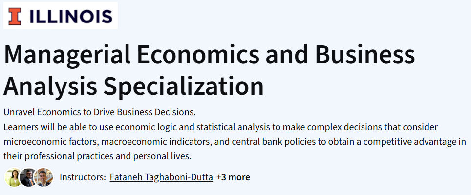 Pictures · Managerial Economics and Business Analysis Specialization 2026-9