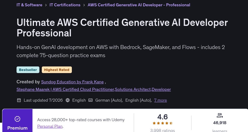 الصور · النهائي AWS شهادة Generative AI المطور المهني 2026-7
