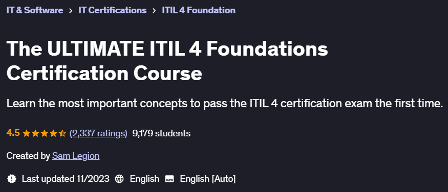 Pictures · Udemy — The ULTIMATE ITIL 4 Foundations Certification Course 2023-10