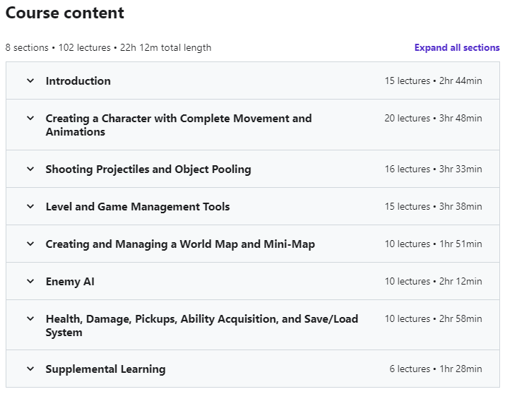 Course topics · Metroidvania Toolkit: Make a 2D Action Platformer in Unity 2021-11