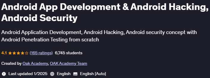 Pictures · Udemy — Android App Development & Android Hacking, Android Security 2025-1