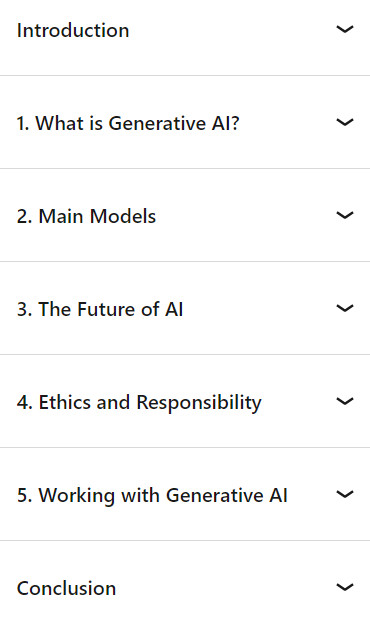 Course topics · LinkedIn — What Is Generative AI? 2024-6